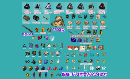 1600黑货票+悟空M24布加迪AESPA美杜莎物资箱黄东抽奖账号